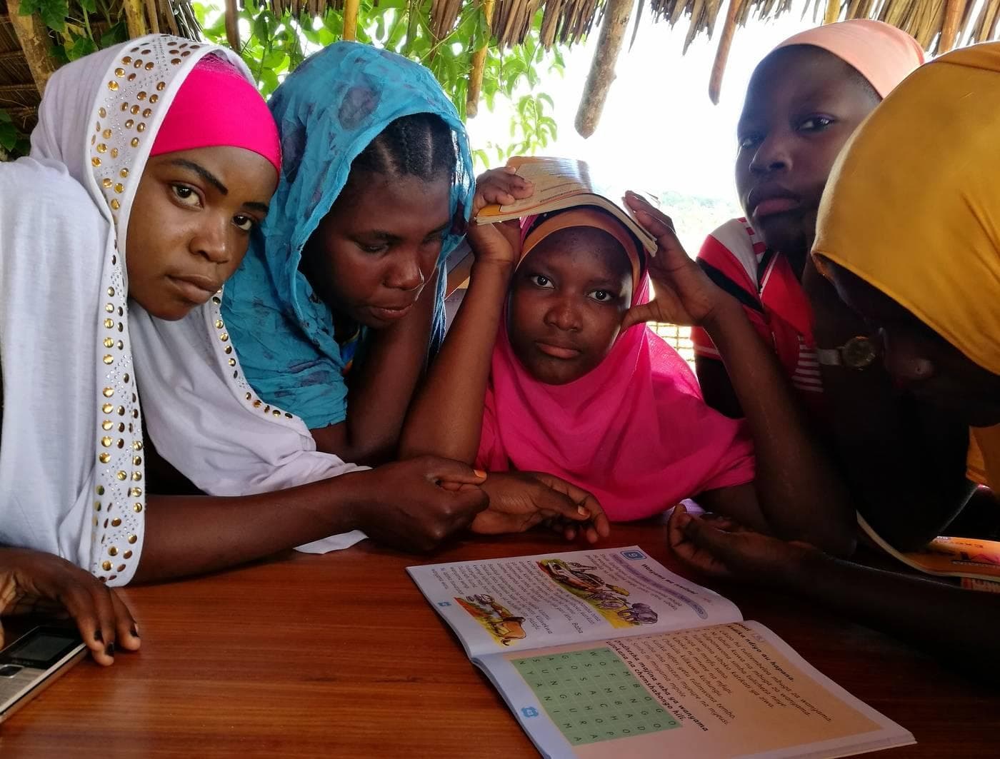 Students learning together in Tanzania